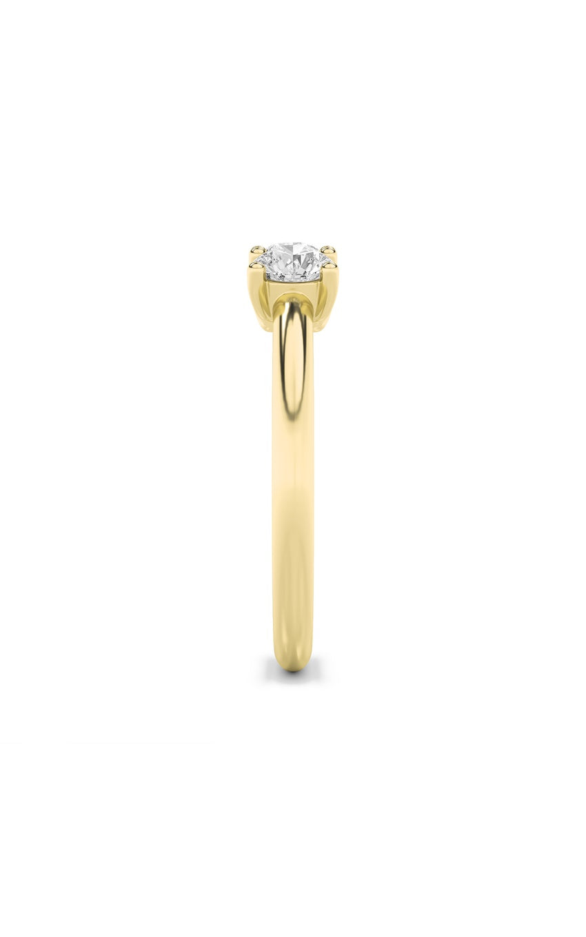 1Cttw Round Shaped Lab Grown Diamond (F/VS) Three Stone Band Ring in 14K Gold
