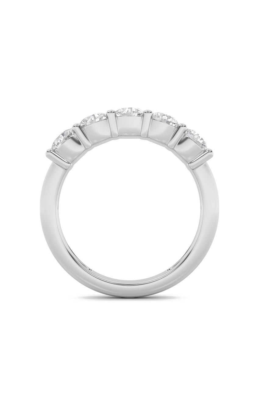 1.5Cttw Round Shaped Lab Grown Diamond (F/VS) Five Stone Band Ring in 14K Gold