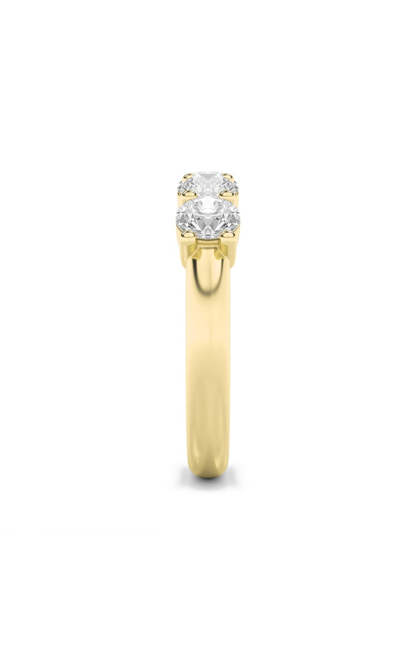 1.5Cttw Round Shaped Lab Grown Diamond (F/VS) Five Stone Band Ring in 14K Gold