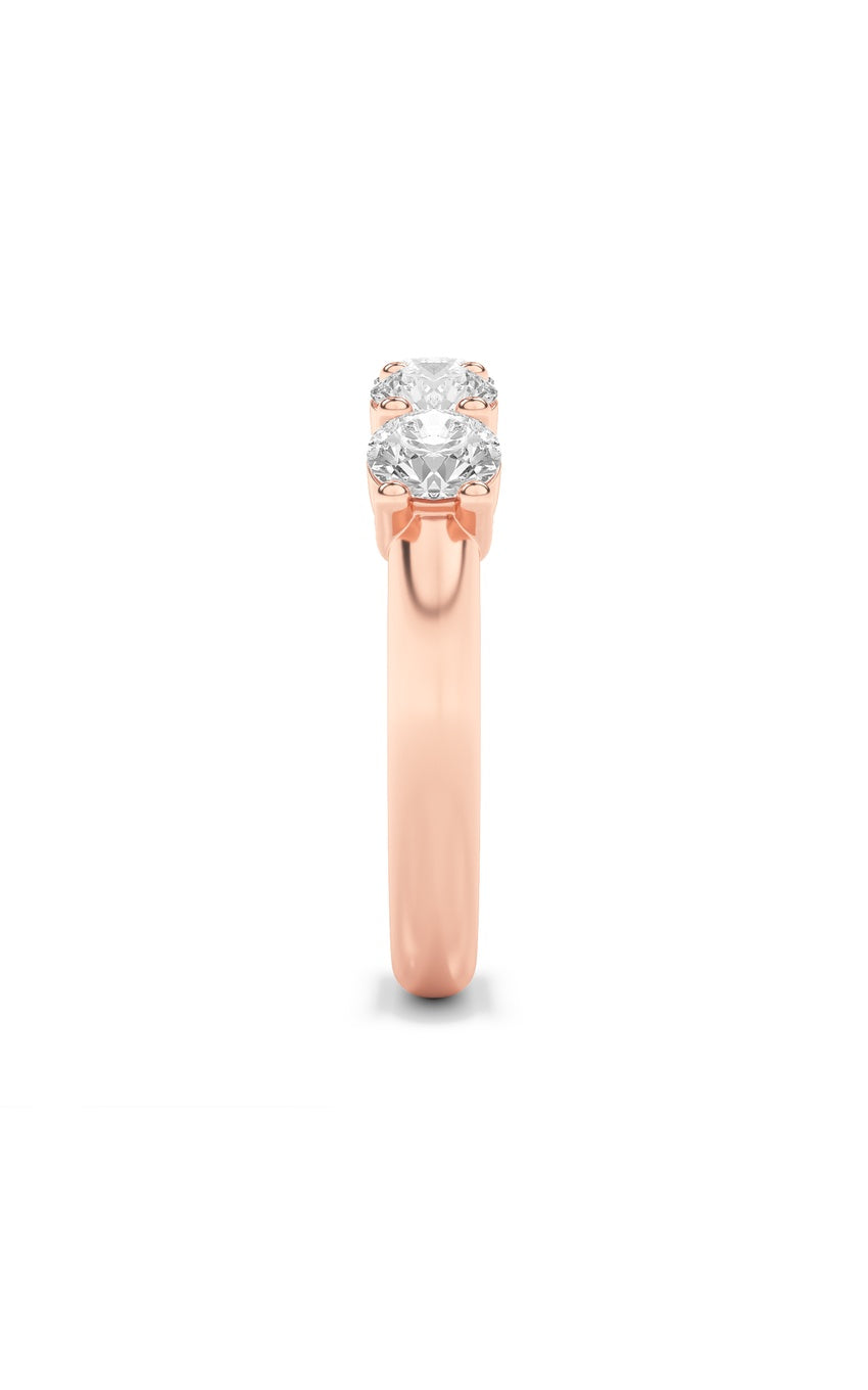 1.5Cttw Round Shaped Lab Grown Diamond (F/VS) Five Stone Band Ring in 14K Gold