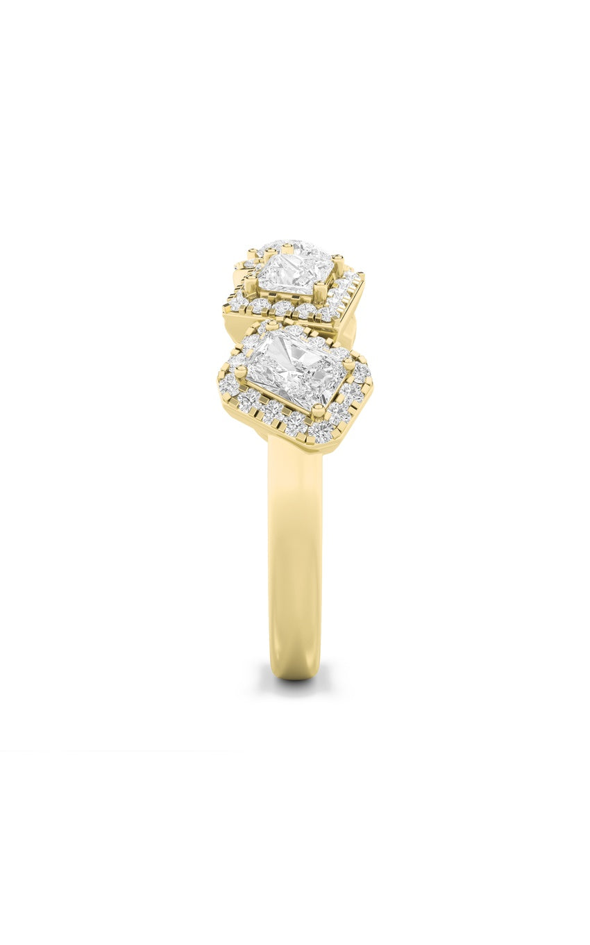 1.5Cttw Mix Shaped Lab Grown Diamond (F/VS) Five Stone Ring in 14K Gold