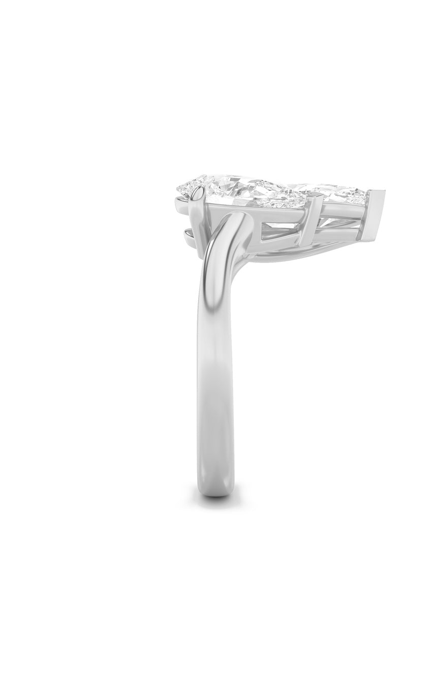 3Cttw Marquise Shaped Lab Grown Diamond (F/VS) Toi et Moi Fashiion Ring in 14K Gold