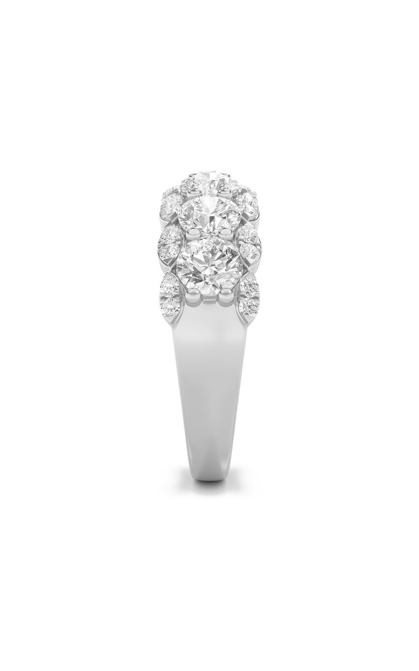 2Cttw Round Shaped Lab Grown Diamond (F/VS) Multi Stone Band Ring in 14K Gold