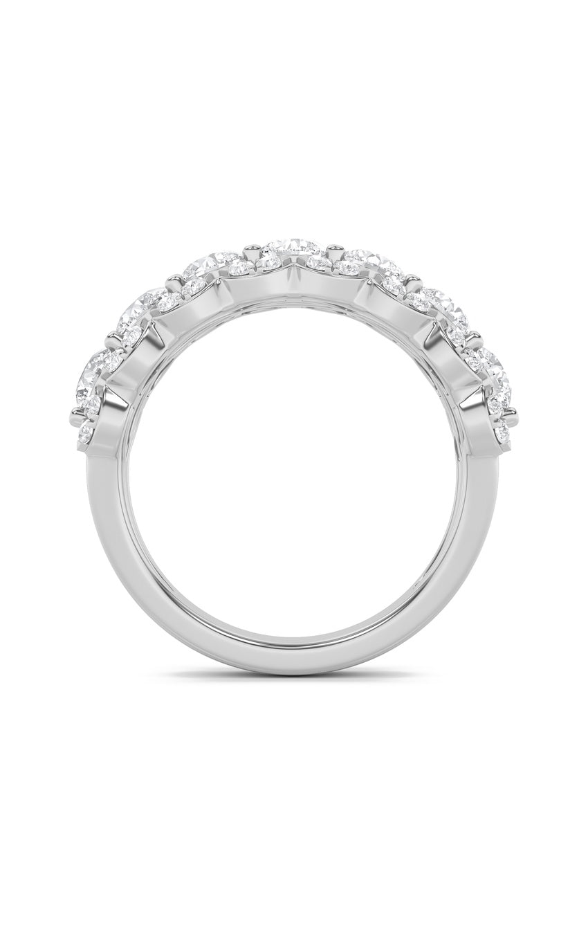 2Cttw Round Shaped Lab Grown Diamond (F/VS) Multi Stone Band Ring in 14K Gold