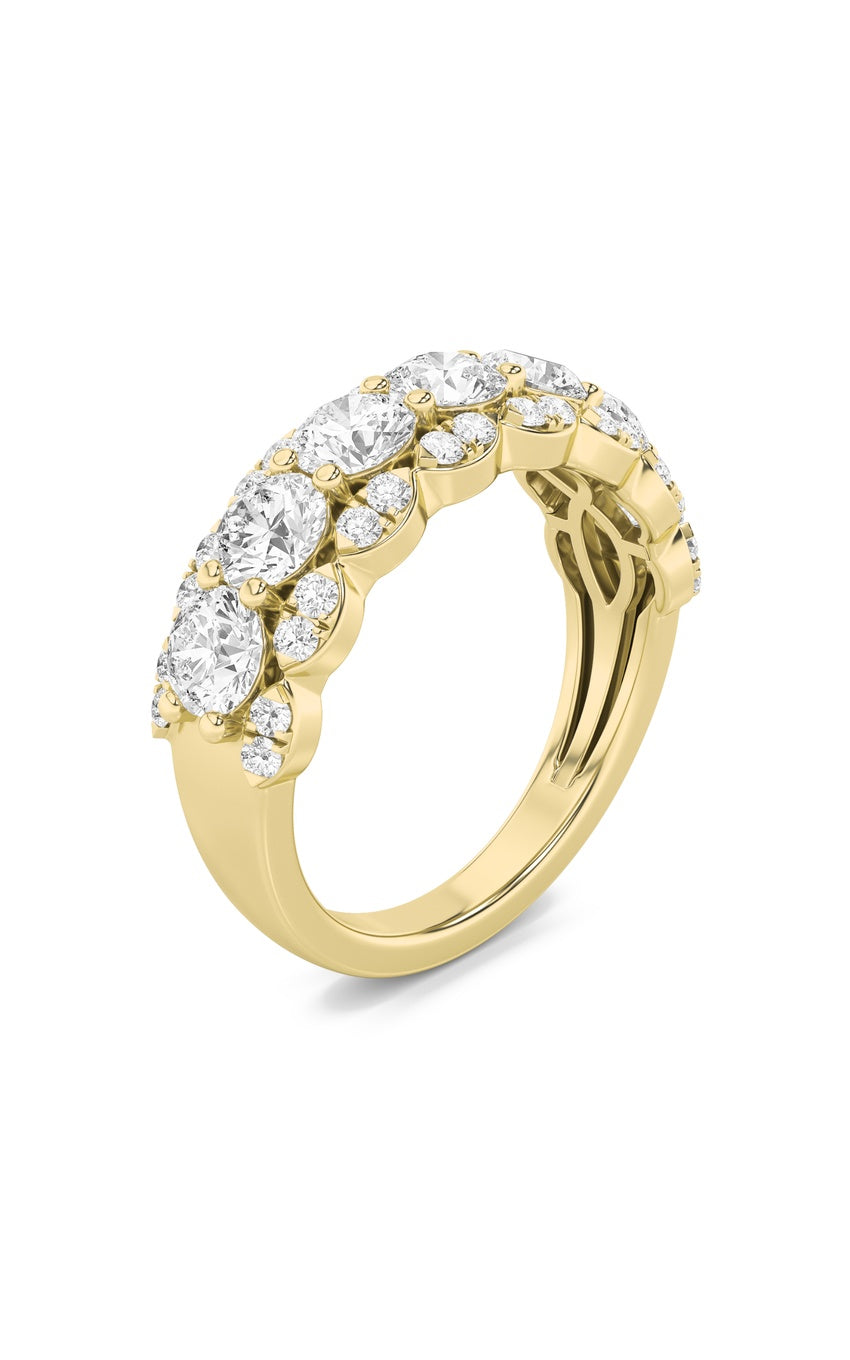 2Cttw Round Shaped Lab Grown Diamond (F/VS) Multi Stone Band Ring in 14K Gold