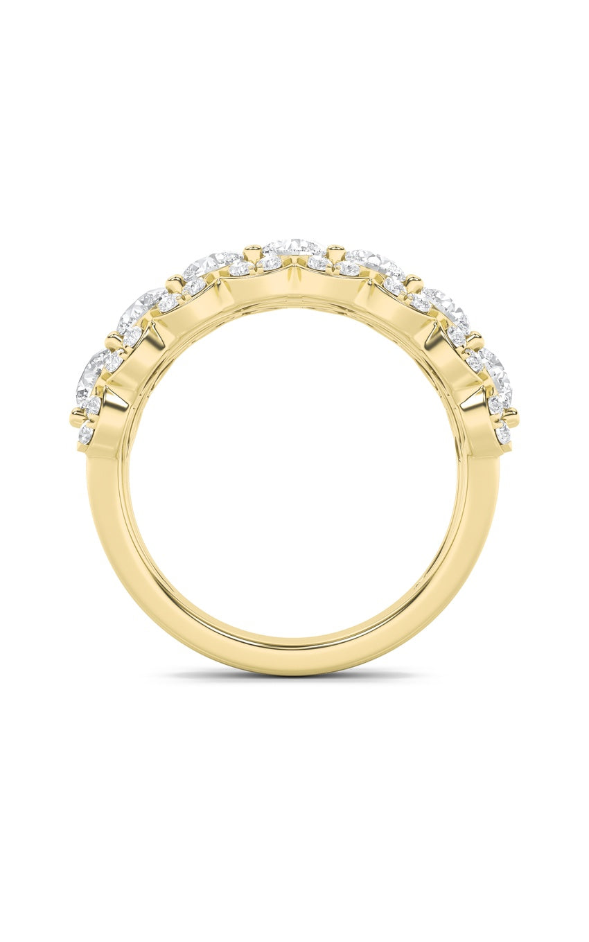 2Cttw Round Shaped Lab Grown Diamond (F/VS) Multi Stone Band Ring in 14K Gold