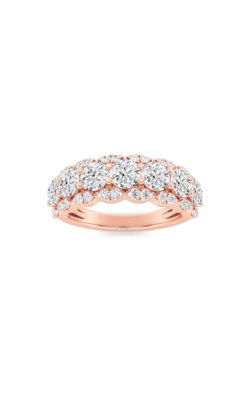 2Cttw Round Shaped Lab Grown Diamond (F/VS) Multi Stone Band Ring in 14K Gold