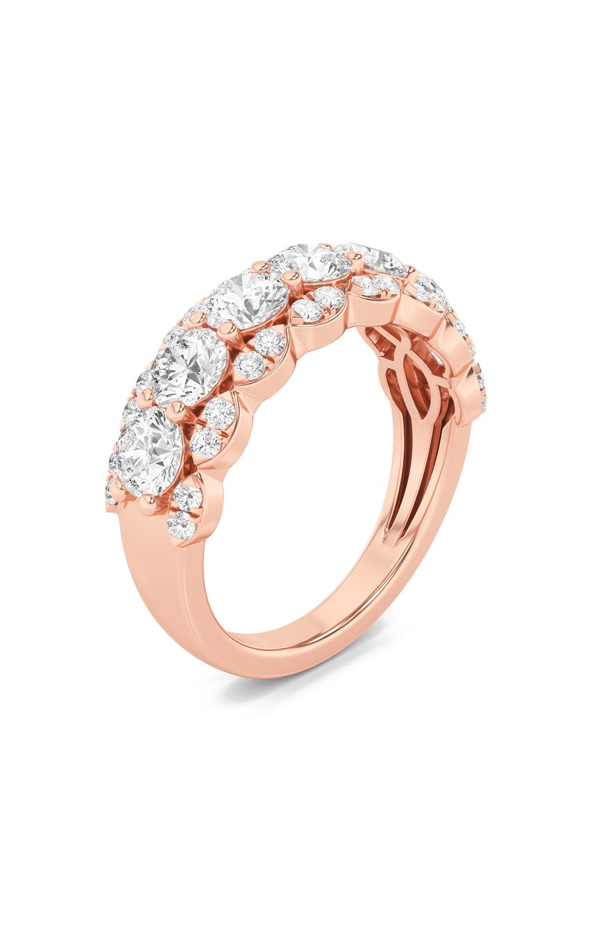 2Cttw Round Shaped Lab Grown Diamond (F/VS) Multi Stone Band Ring in 14K Gold