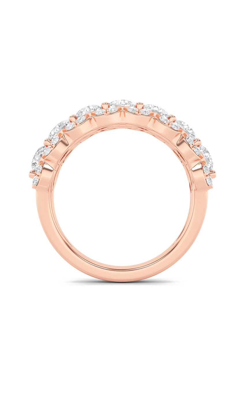 2Cttw Round Shaped Lab Grown Diamond (F/VS) Multi Stone Band Ring in 14K Gold