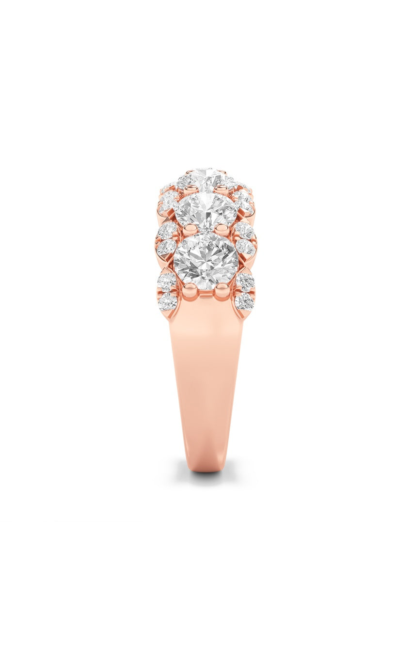 2Cttw Round Shaped Lab Grown Diamond (F/VS) Multi Stone Band Ring in 14K Gold