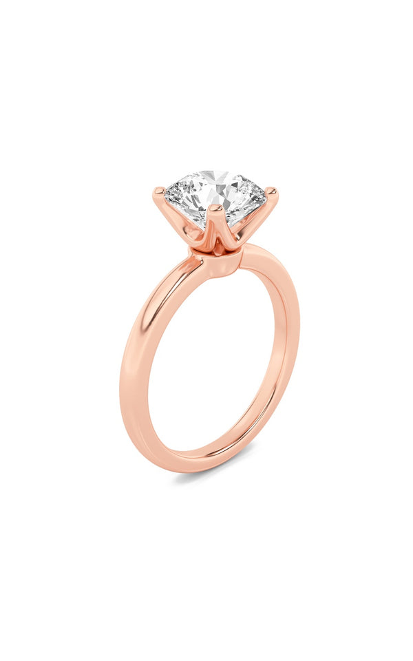 2Cttw Round Shaped Lab Grown Diamond (F/VS) Classic Solitaire Engagement Ring in 14K Gold