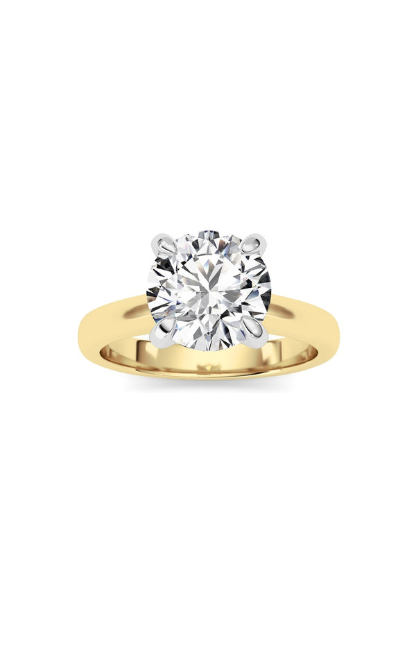 2Cttw Round Shaped Lab Grown Diamond (E/VS) Classic Solitaire Engagement Ring in 14K Gold