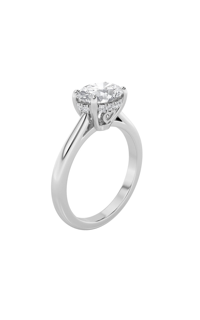 1.5Cttw Oval Shaped Lab Grown Diamond (F/VS) East West Solitaire Ring in 14K Gold