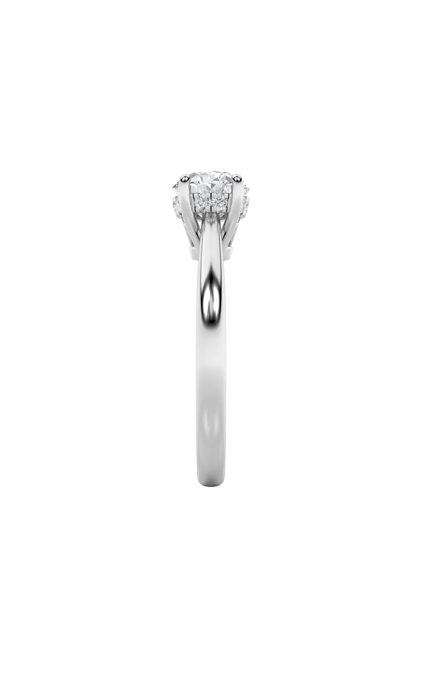 1.5Cttw Oval Shaped Lab Grown Diamond (F/VS) East West Solitaire Ring in 14K Gold