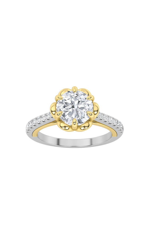 1.5Cttw Round Shaped Lab Grown Diamond (F/VS) Solitaire Engagement Ring in 14K Gold