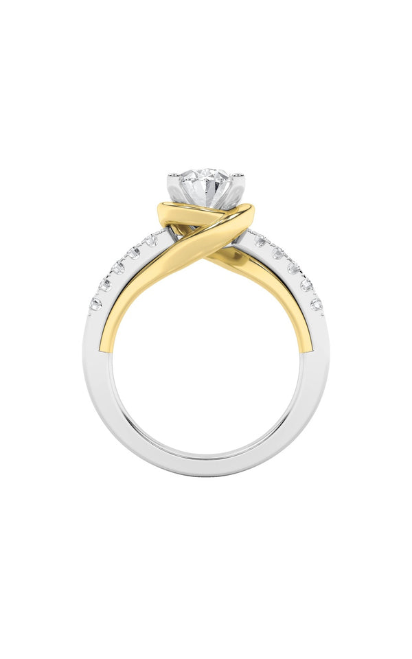 2Cttw Oval Shaped Lab Grown Diamond (F/VS) Solitaire Engagement Ring in 14K Gold