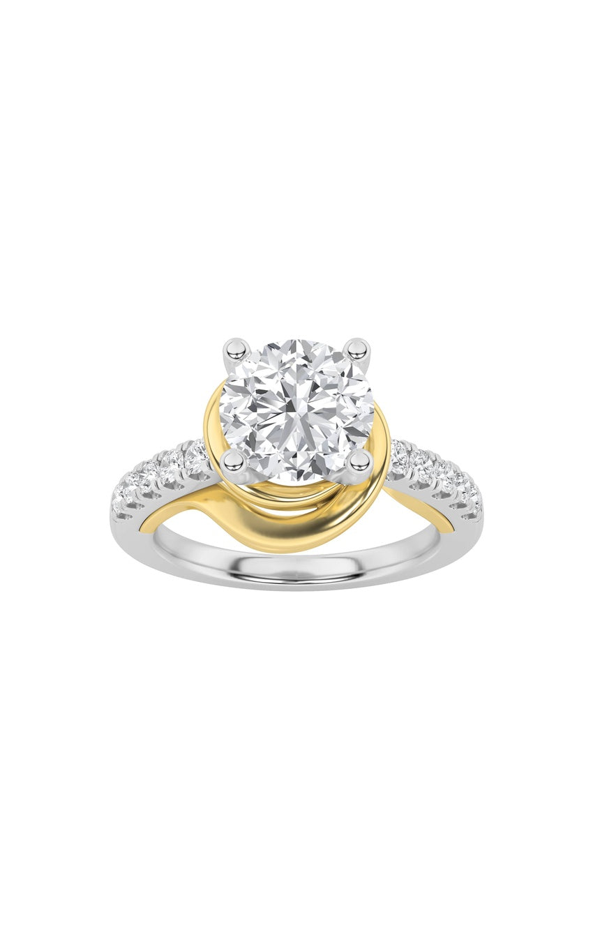 2Cttw Round Shaped Lab Grown Diamond (F/VS)  Ring in 14K Gold