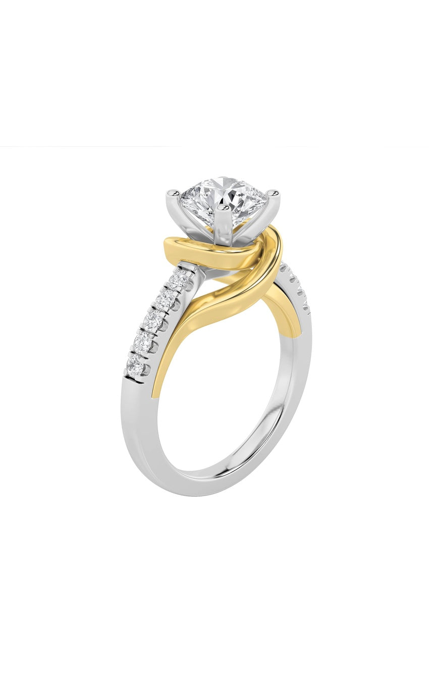 2Cttw Round Shaped Lab Grown Diamond (F/VS)  Ring in 14K Gold