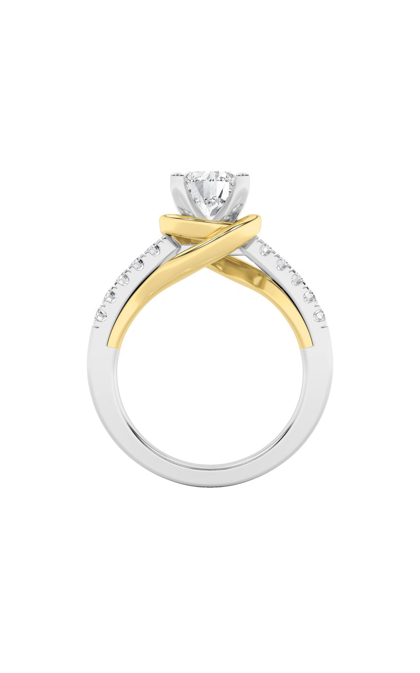2Cttw Round Shaped Lab Grown Diamond (F/VS)  Ring in 14K Gold