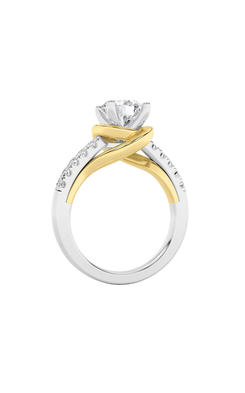 2Cttw Round Shaped Lab Grown Diamond (F/VS)  Ring in 14K Gold