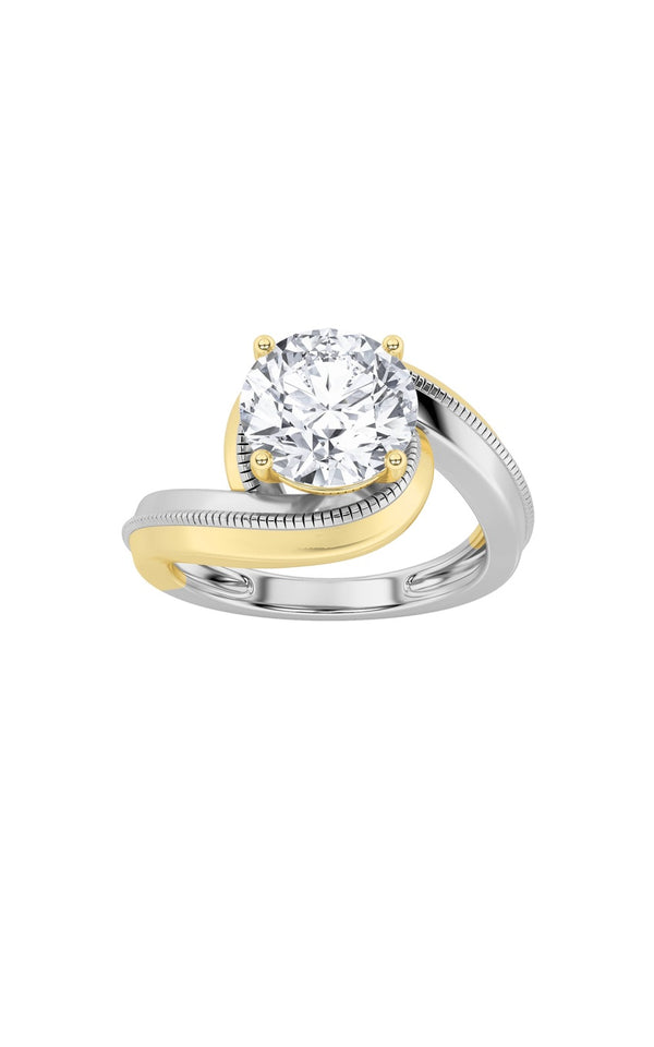2Cttw Round Shaped Lab Grown Diamond (F/VS) Solitaire Engagement Ring in 14K Gold