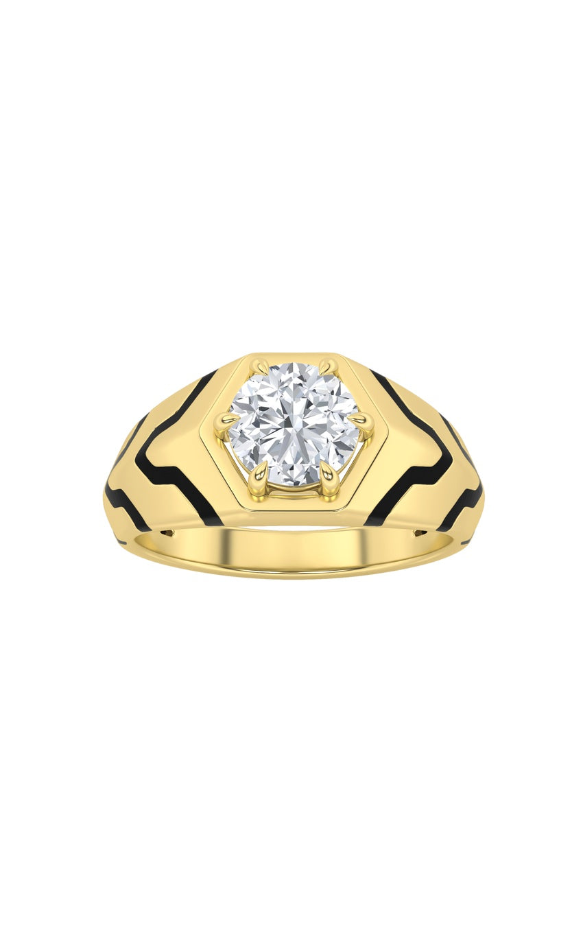 1.5Cttw Round Shaped Lab Grown Diamond (F/VS) Mens Ring in 14K White Gold