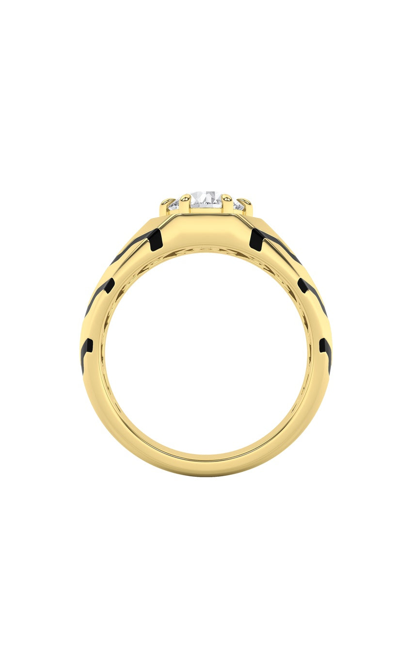 1.5Cttw Round Shaped Lab Grown Diamond (F/VS) Mens Ring in 14K White Gold