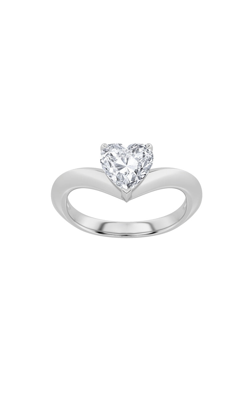 1Cttw Heart Shaped Lab Grown Diamond (F/VS) Heart Shaped Ring in 14K Gold