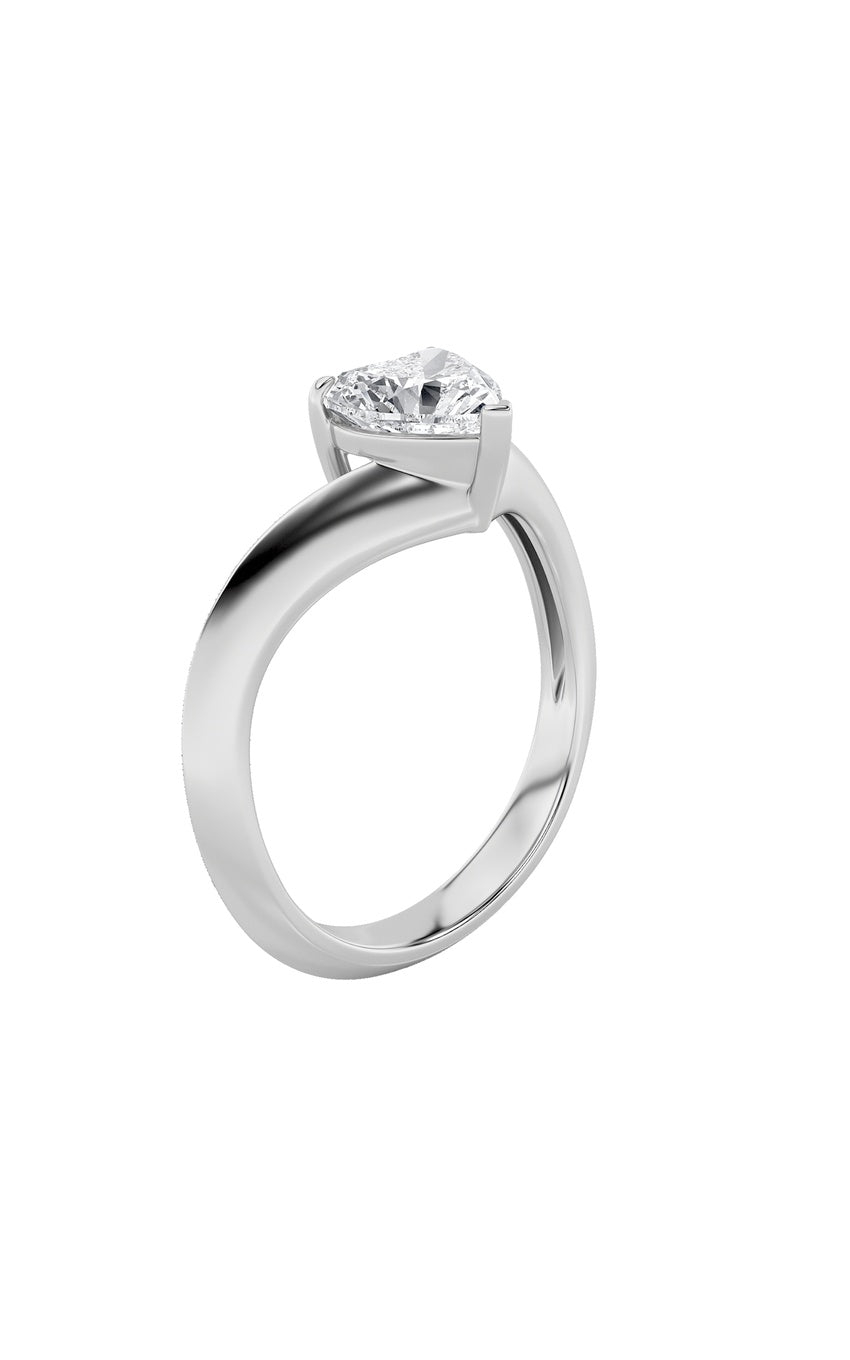 1Cttw Heart Shaped Lab Grown Diamond (F/VS) Heart Shaped Ring in 14K Gold