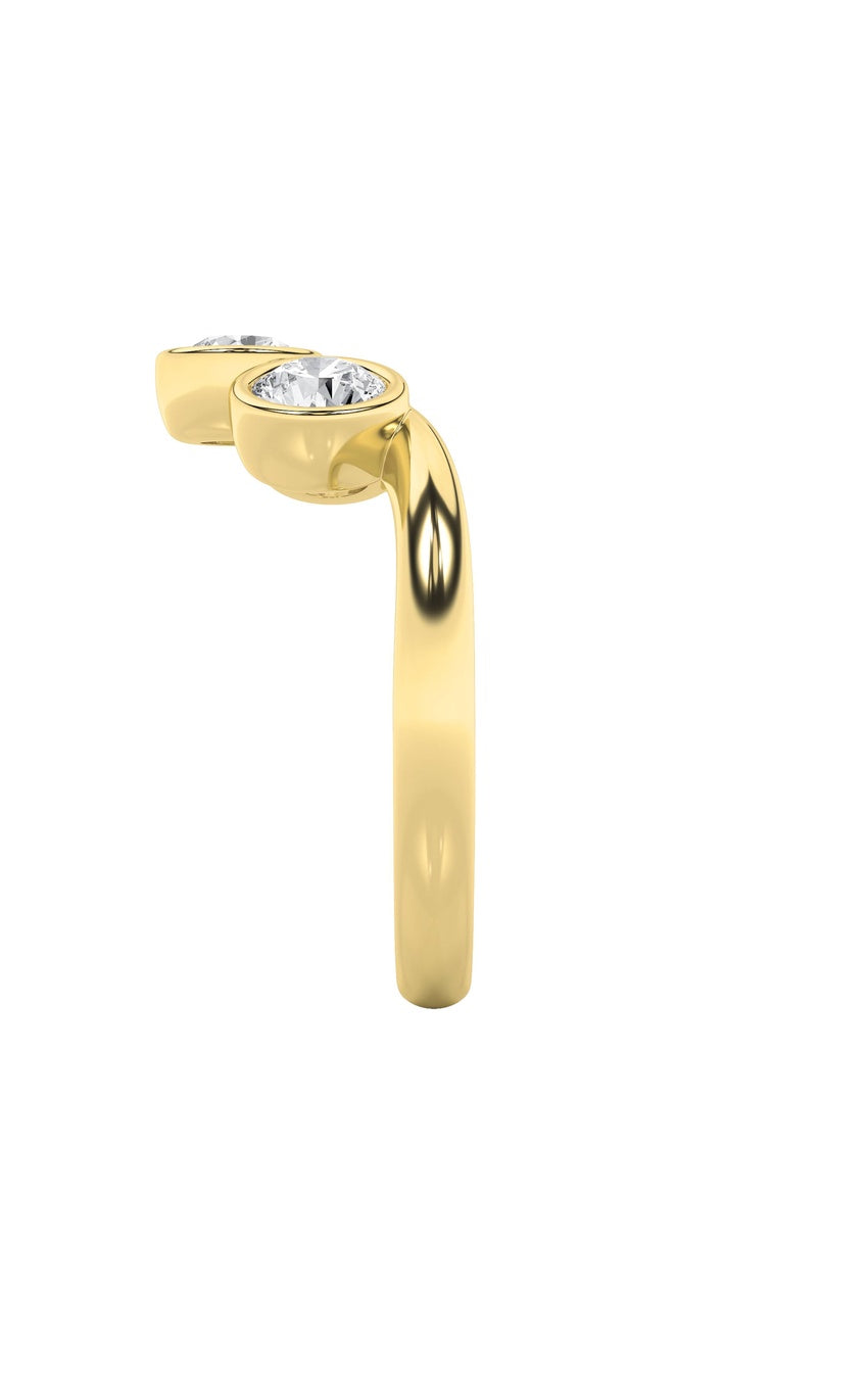 1Cttw Round Shaped Lab Grown Diamond (F/VS) Three Stone Ring in 14K Gold