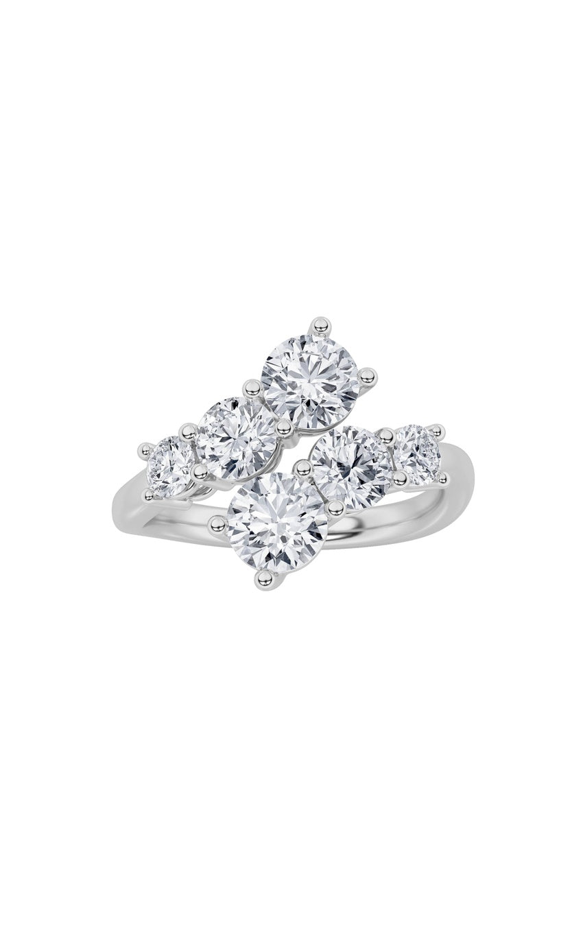 2Cttw Round Shaped Lab Grown Diamond (F/VS) Three Stone Ring in 14K Gold