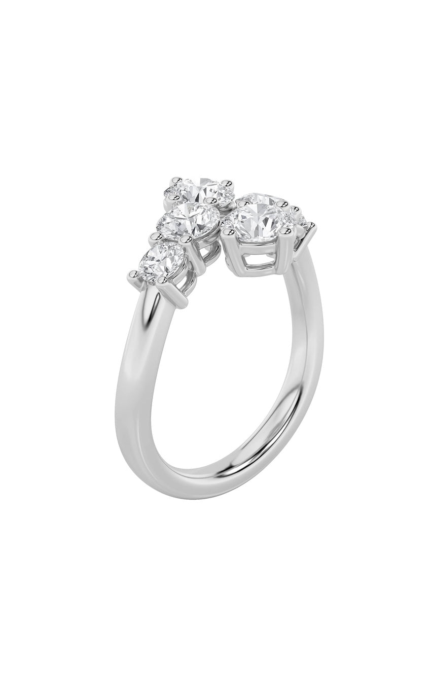 2Cttw Round Shaped Lab Grown Diamond (F/VS) Three Stone Ring in 14K Gold