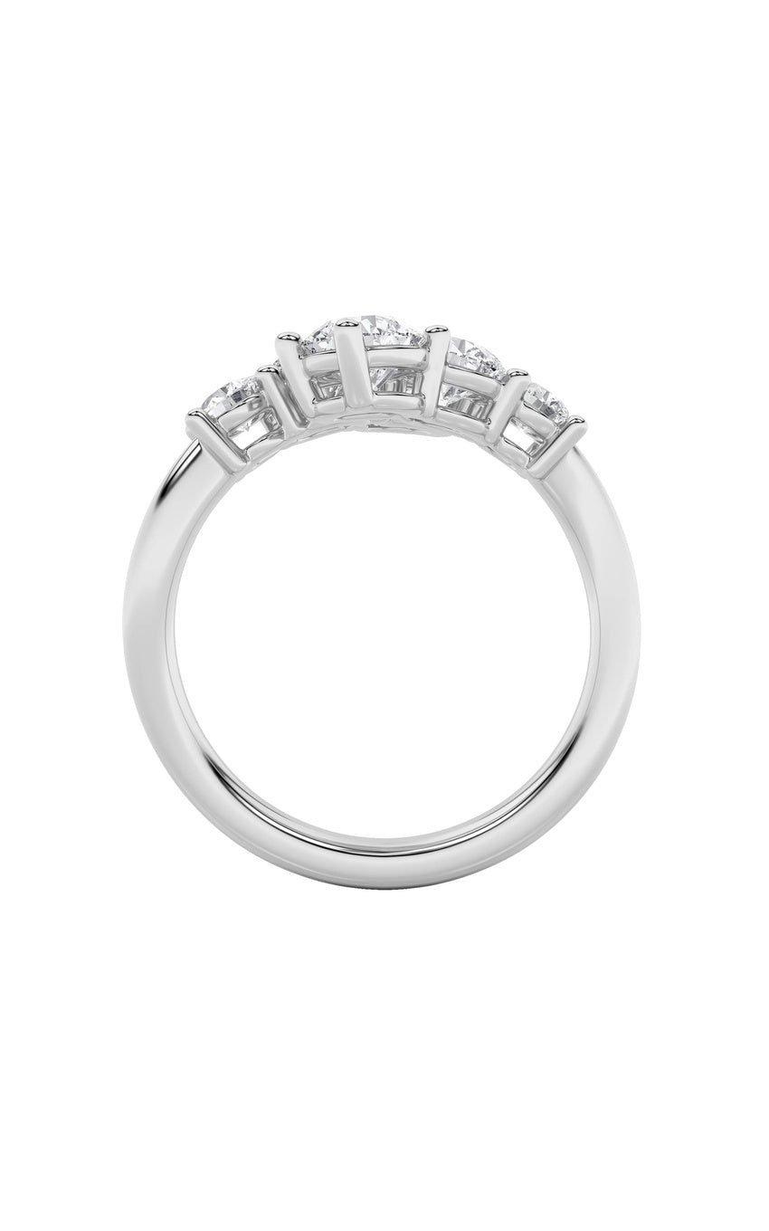2Cttw Round Shaped Lab Grown Diamond (F/VS) Three Stone Ring in 14K Gold