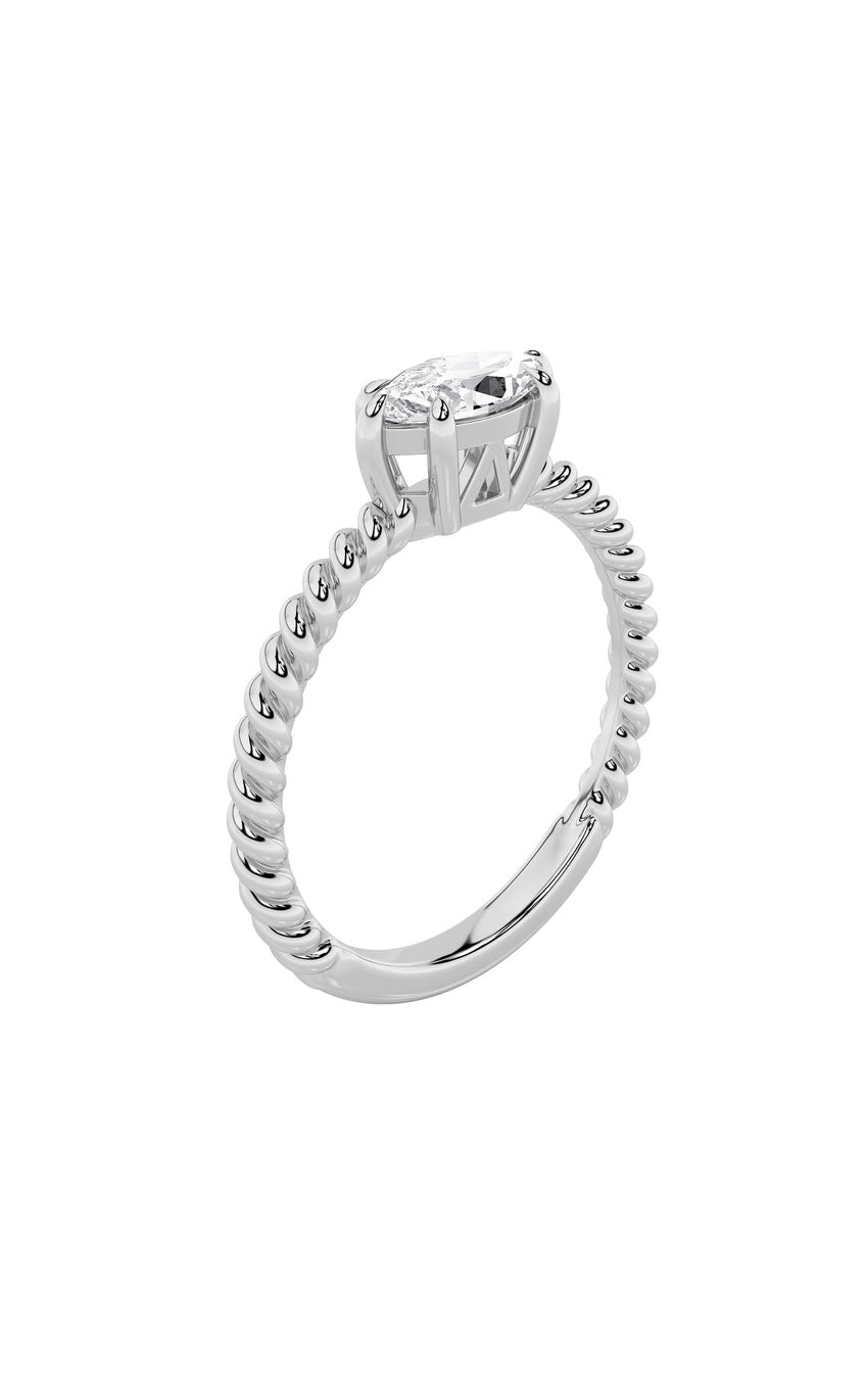 0.5Cttw Marquise Shaped Lab Grown Diamond (F/VS) Petite Solitaire Engagement RING in 14K Gold
