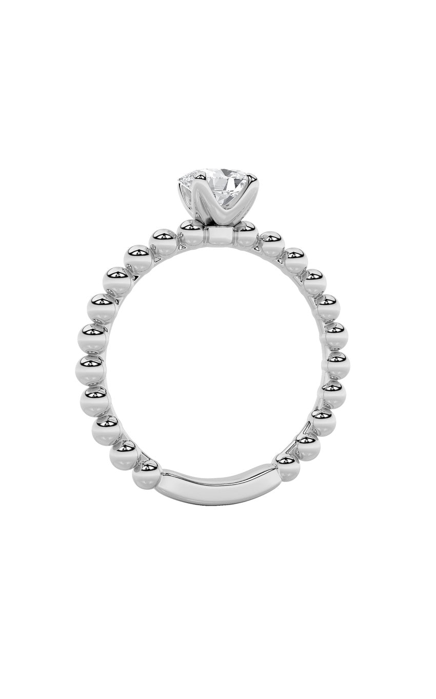0.5Cttw Oval Shaped Lab Grown Diamond (F/VS) Petite Solitaire Engagement Ring in 14K Gold