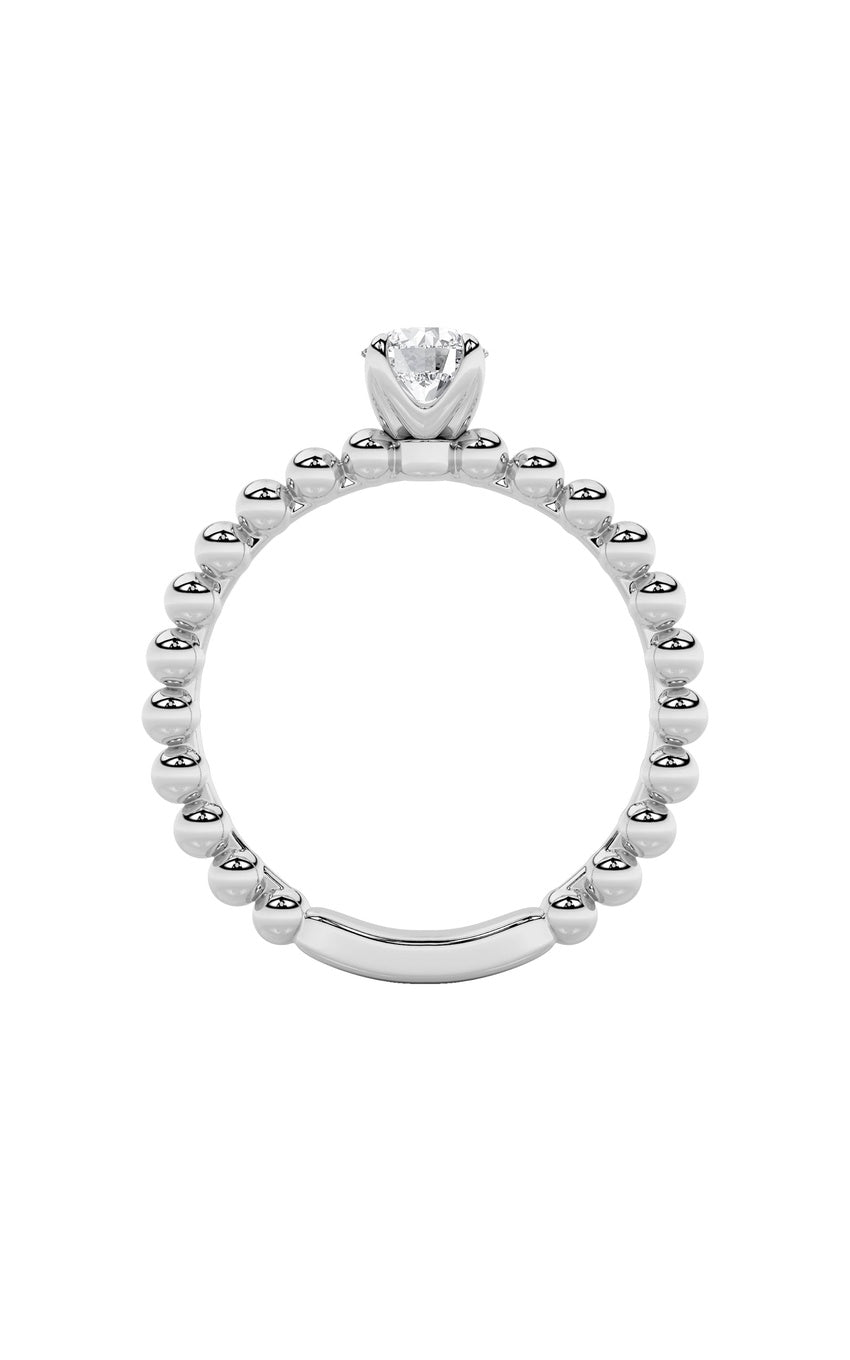 0.5Cttw Round Shaped Lab Grown Diamond (F/VS) Petite Solitaire Engagement Ring in 14K Gold