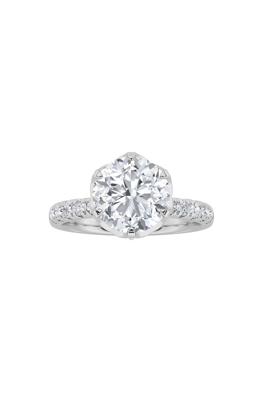 2Cttw Round Shaped Lab Grown Diamond (F/VS) Solitaire Engagement Ring in 14K Gold