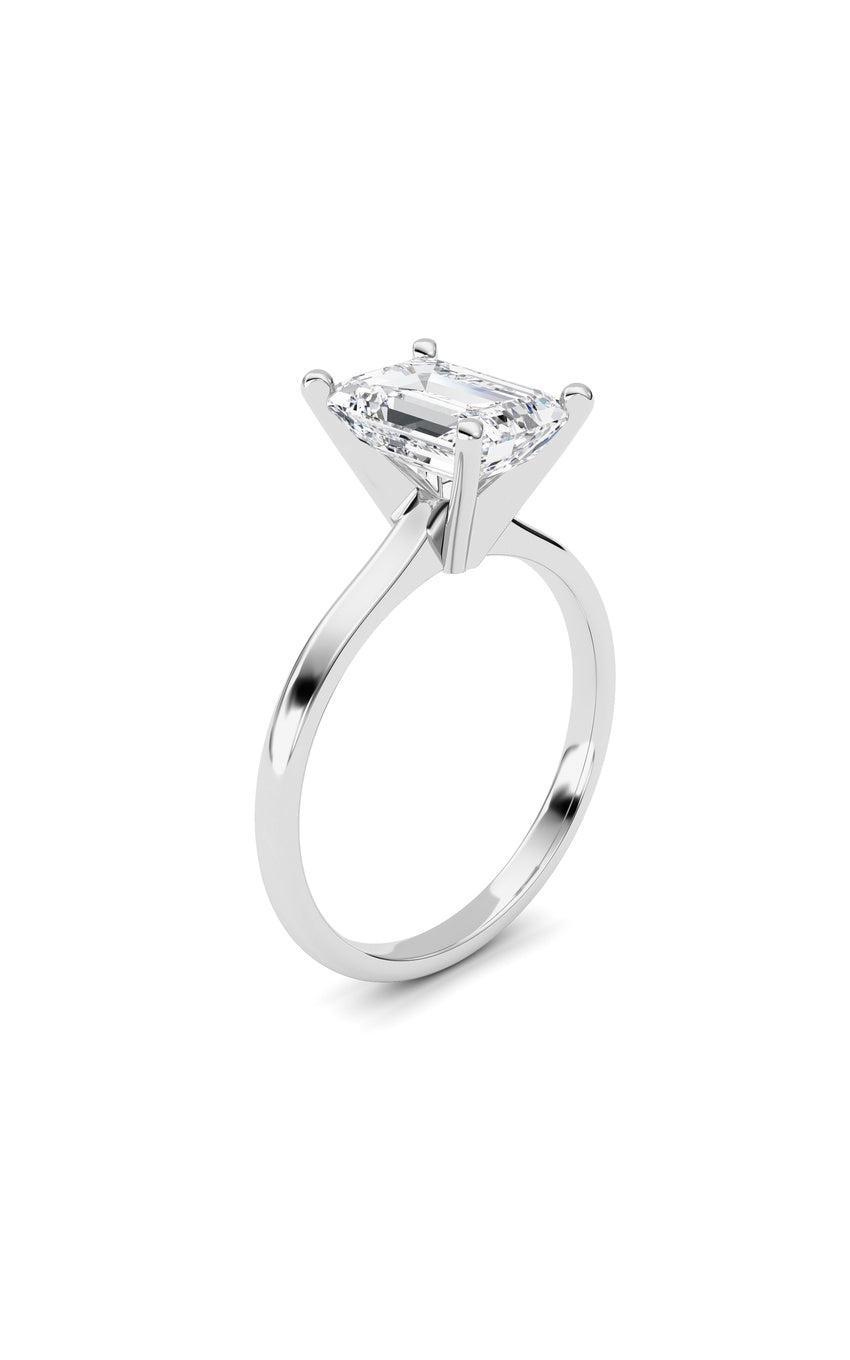 2Cttw Emerald Shaped Lab Grown Diamond Classic Solitaire Ring in 14K Gold (F/VS)