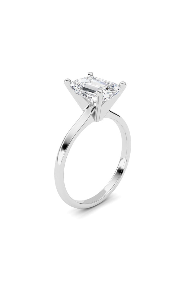 2Cttw Emerald Shaped Lab Grown Diamond Classic Solitaire Ring in 14K Gold (F/VS)