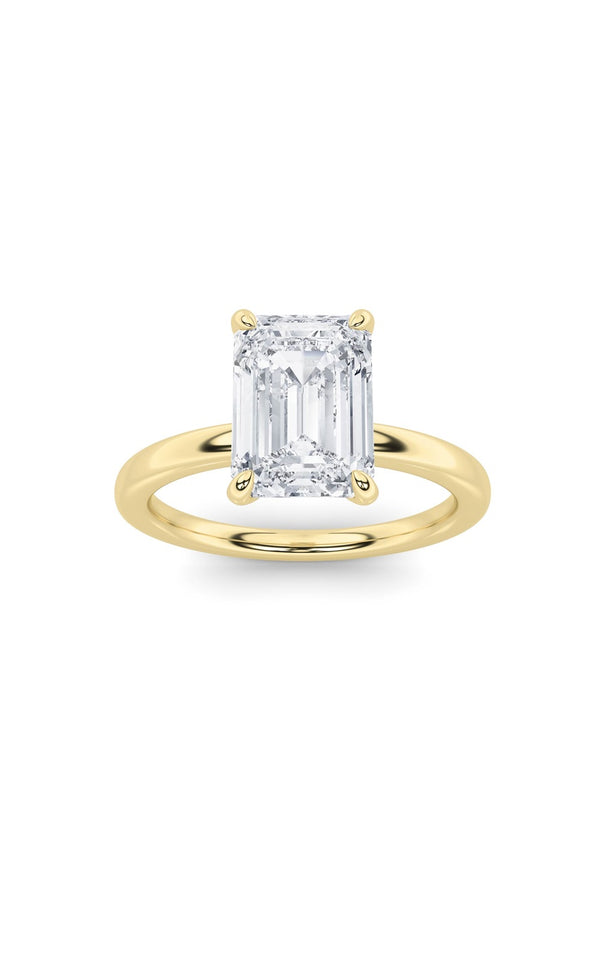 2Cttw Emerald Shaped Lab Grown Diamond Classic Solitaire Ring in 14K Gold (F/VS)