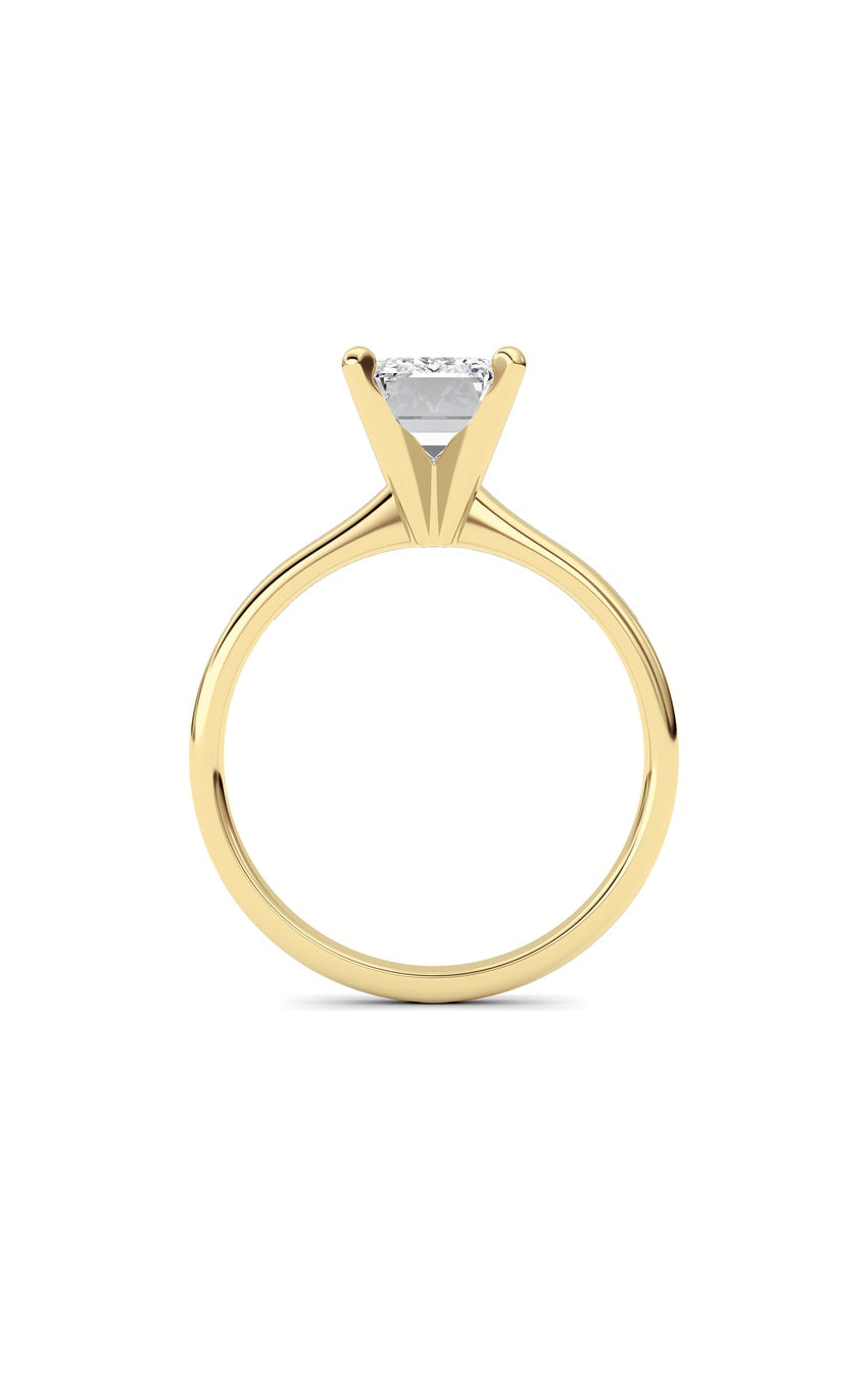 2Cttw Emerald Shaped Lab Grown Diamond Classic Solitaire Ring in 14K Gold (F/VS)
