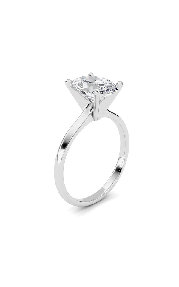 2Cttw Oval Shaped Lab Grown Diamond Classic Solitaire Ring in 14K Gold (F/VS)