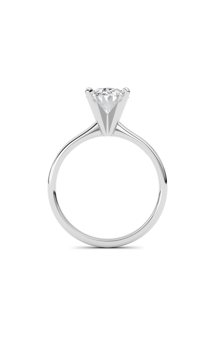 2Cttw Oval Shaped Lab Grown Diamond Classic Solitaire Ring in 14K Gold (F/VS)