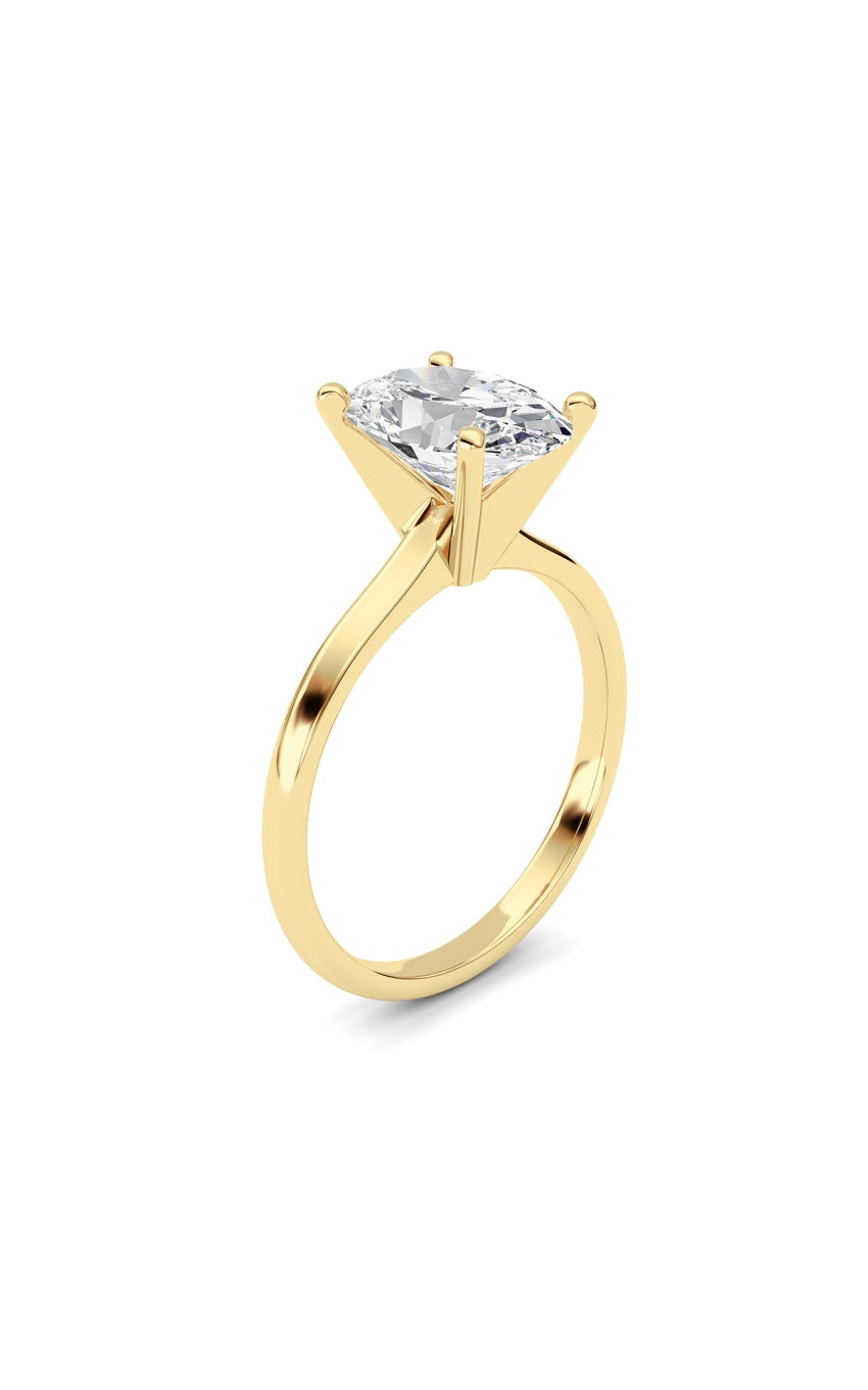 2Cttw Oval Shaped Lab Grown Diamond Classic Solitaire Ring in 14K Gold (F/VS)