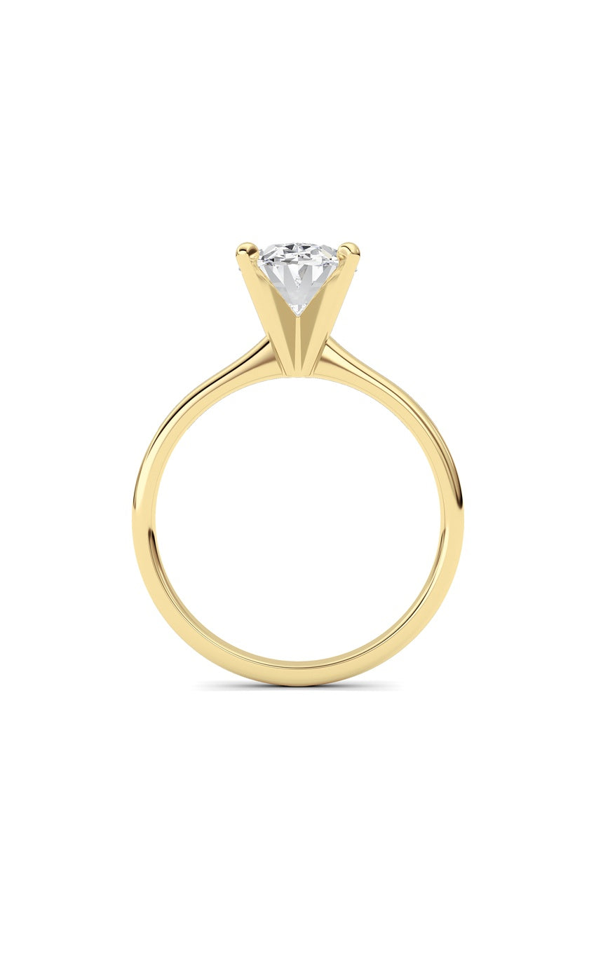 2Cttw Oval Shaped Lab Grown Diamond Classic Solitaire Ring in 14K Gold (F/VS)