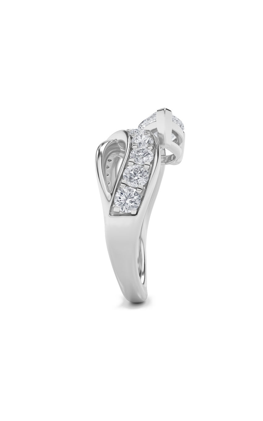 2Cttw Pear Shaped Lab Grown Diamond (G/VS) Ring in 14K Gold