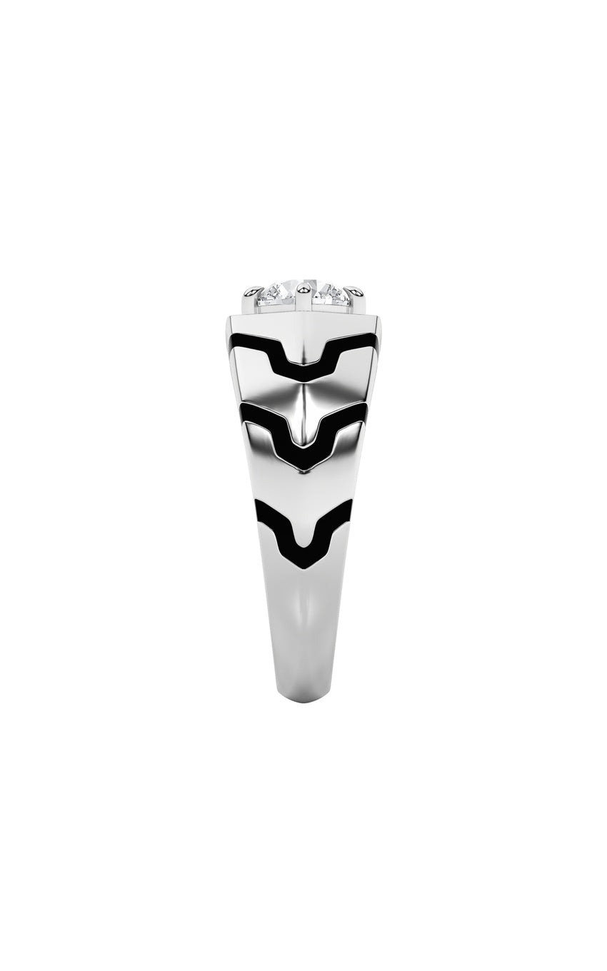 1.5Cttw Round Shaped Lab Grown Diamond (F/VS) Mens Ring in 14K White Gold