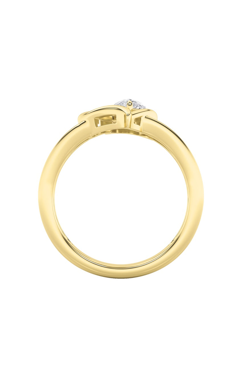 0.5Cttw Pear Shaped Lab Grown Diamond (F/VS) Heart Ring in 14K  White Gold