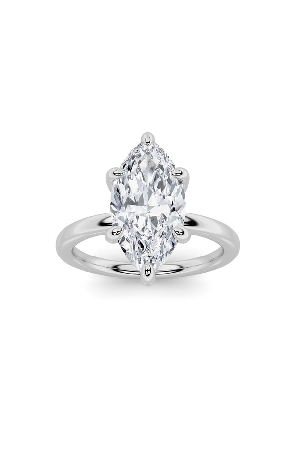 4Cttw Marquise Shaped Lab Grown Diamond Classic Solitaire Ring in 14K Gold (F/VS)
