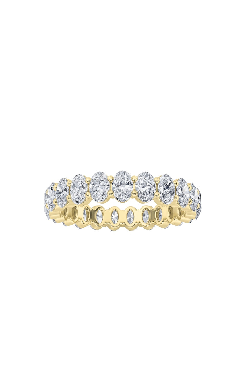 2.2Cttw Oval Shaped Lab Grown Diamond Split Prong Eternity Ring in 14K Gold (F/VS)